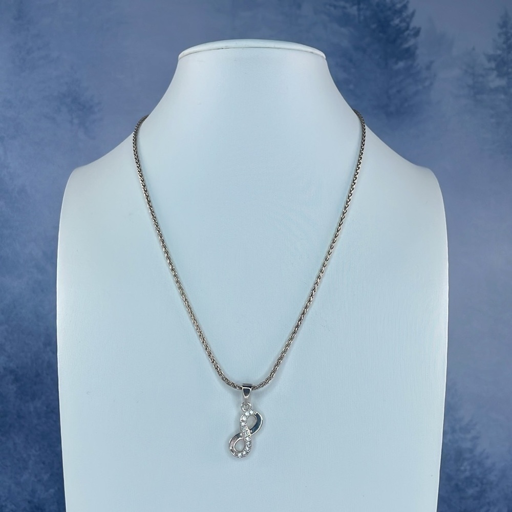 SILVER 925 Infinity Crystal Necklace